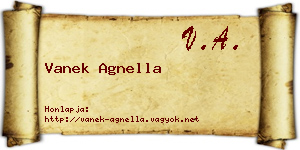 Vanek Agnella névjegykártya